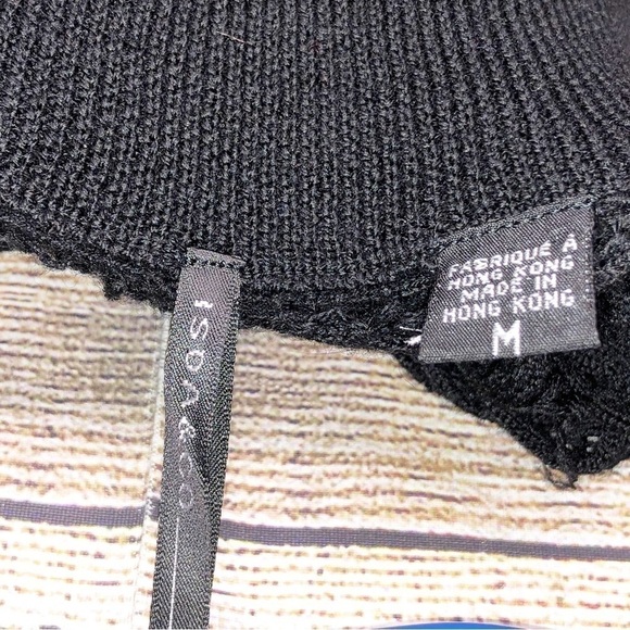 ISOA & CO Black 100% Wool Crocet Sweater Size M - Picture 2 of 10